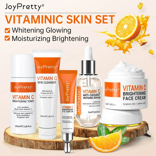 Vitamin C Brightening Skincare Set – Dark Spot Removal, Whitening & Deep Hydration