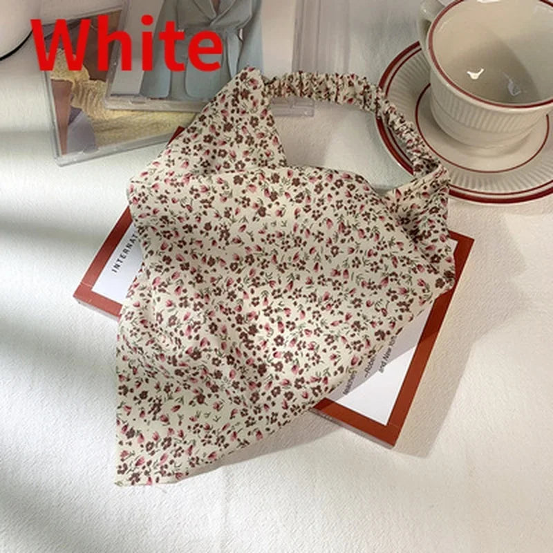 Floral Kerchief Headwear Wrist Head Wrap Scarf Triangular Headscarf Accessories Hair Band Fashion Women Hats Creative Gifts
