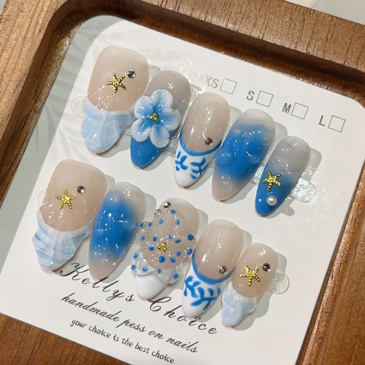 Summer Fruit Press-On Nails – Handmade 3D French Almond 10-Piece Kit