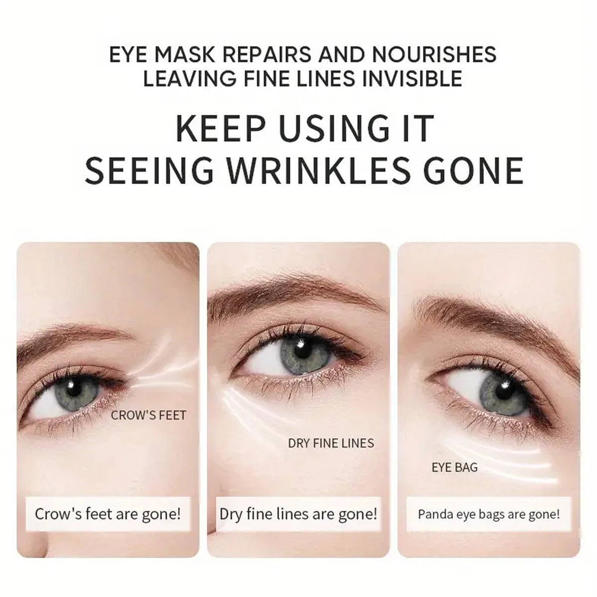 Collagen Eye Mask Patches – Dark Circles, Eye Bags & Wrinkle Relief | Moisturizing Firming Eye Care | 60 pcs