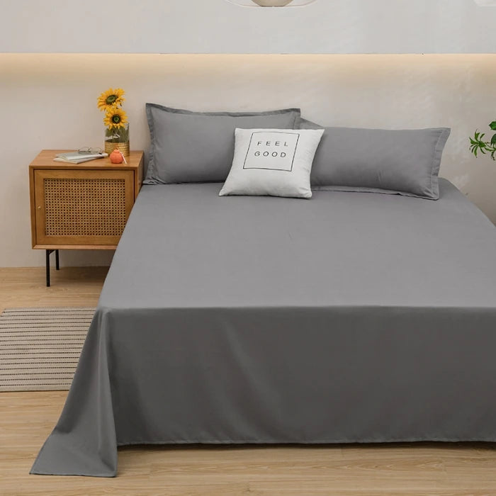 Soft Polyester Flat Bed Sheet, Solid Color Top Sheet