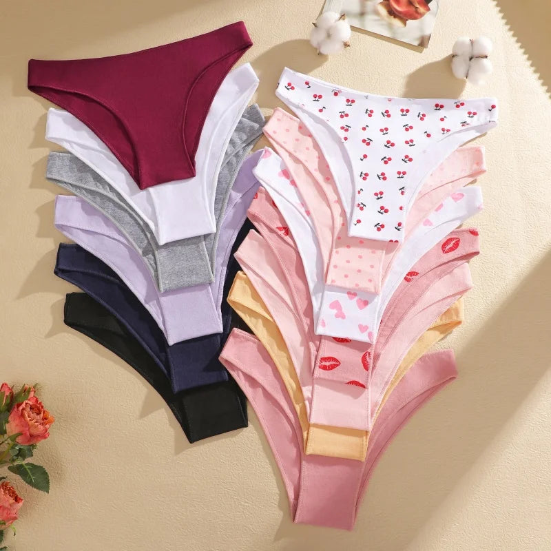 4-Pack Cotton Low-Rise Briefs – Soft Breathable Everyday Underwear for Women (M–2XL, 19 Color Sets)
