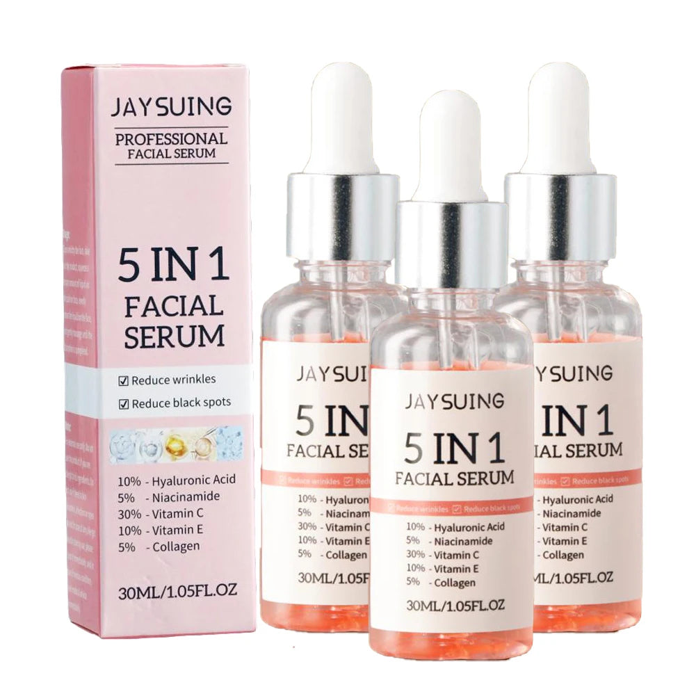 5-in-1 Vitamin C & Hyaluronic Acid Face Serum – Pore Minimizing, Brightening & Deep Moisturizing (30ml)