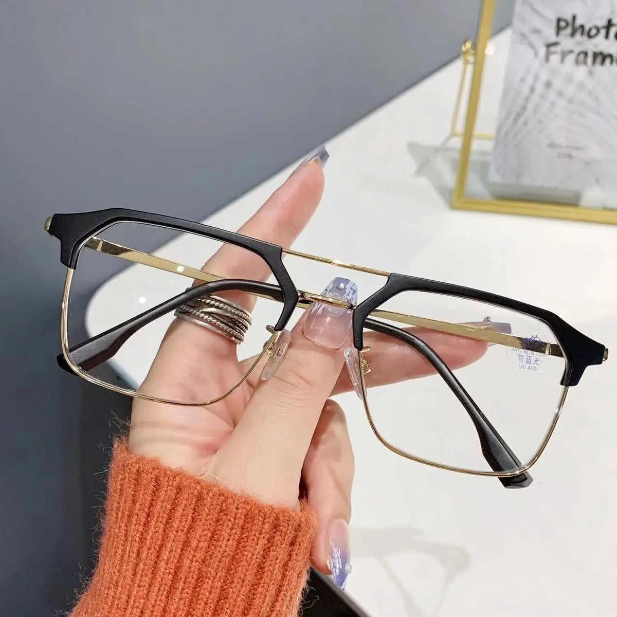 Luxury Intelligent Photochromic Myopia Glasses Double Deam Color Changing Finished Near-sighted Eyewear Men Women Minus Diopters