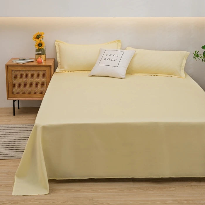 Soft Polyester Flat Bed Sheet, Solid Color Top Sheet