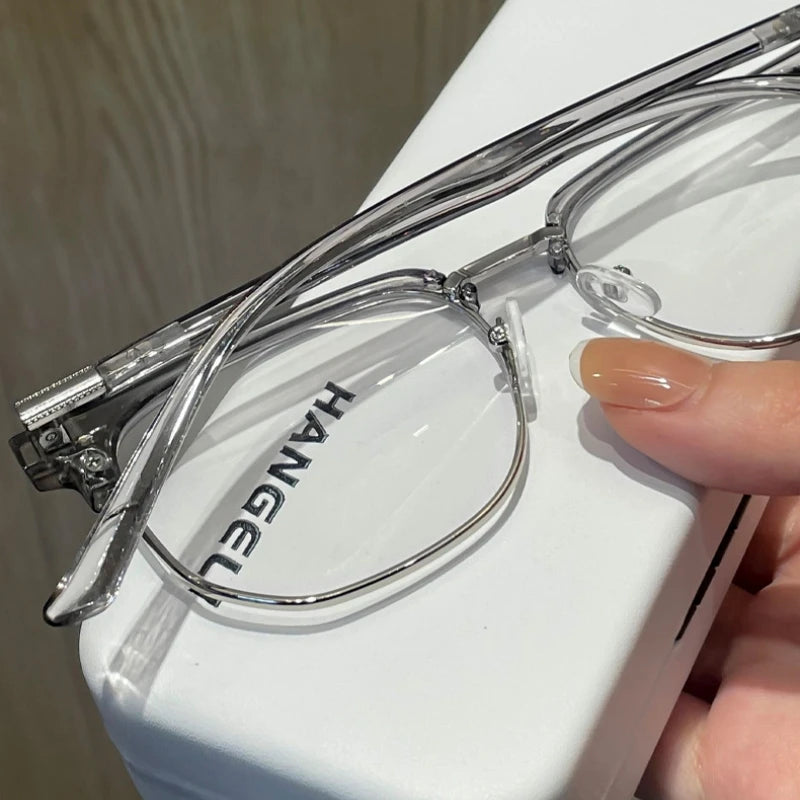 Square Metal Photochromic Glasses | Myopia Lens Options