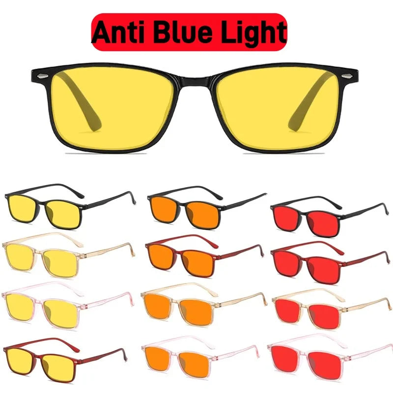 Rectangle Tinted Glasses | Orange & Red Lens Styles