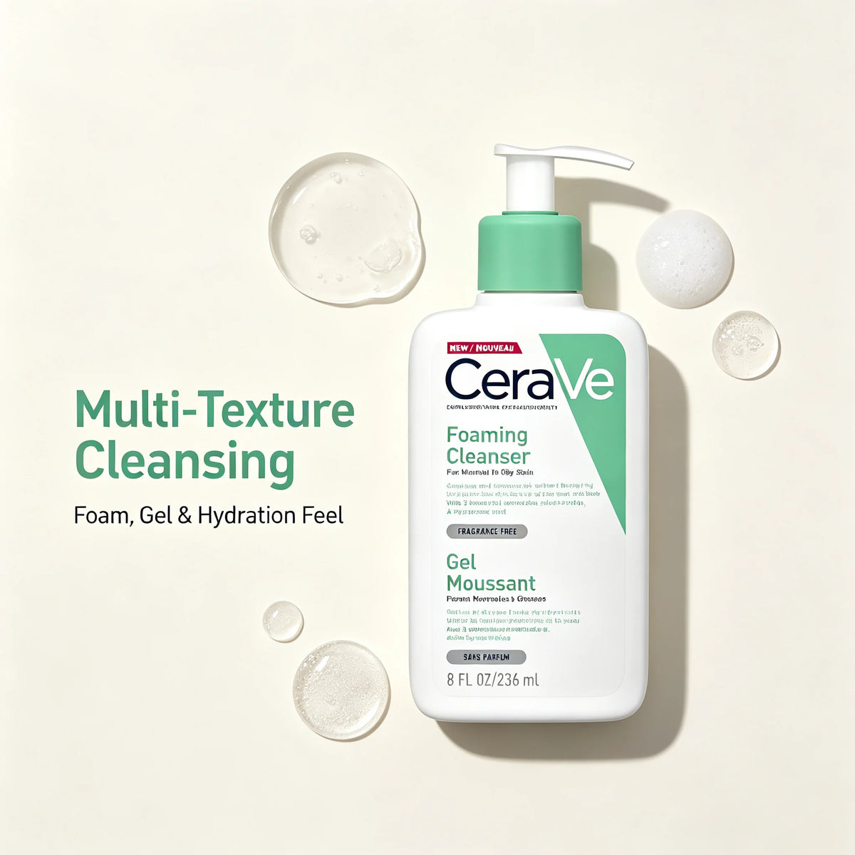 CeraVe Foaming Cleanser for Normal to Oily Skin – 236ml