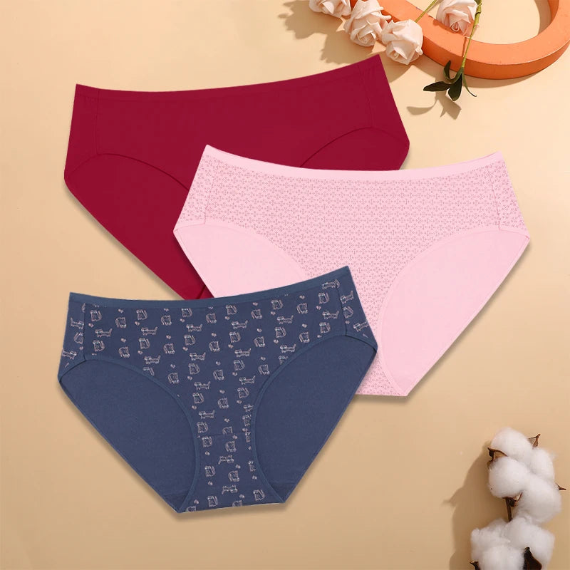 3-Pack Cotton High Waist Briefs — Plus Size XL–4XL Breathable Panties