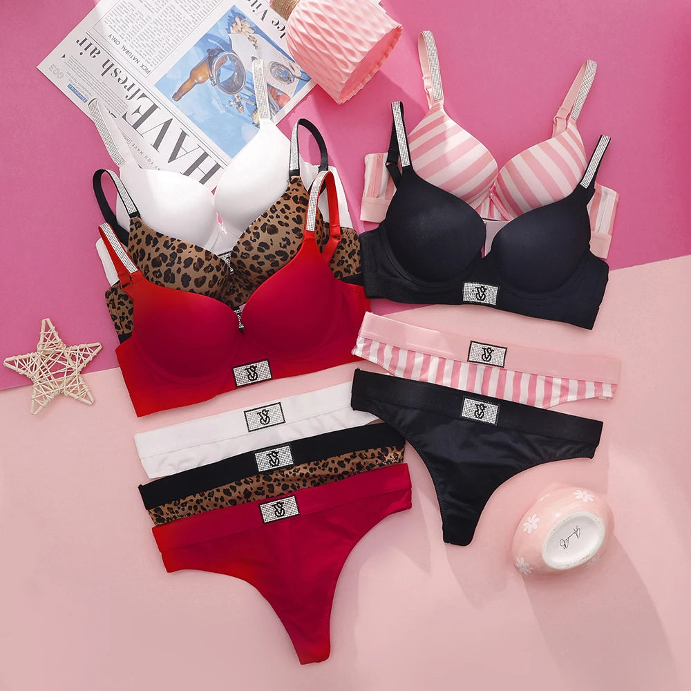Women's Wireless Lace Bra & Panty Set – Comfortable Everyday Lingerie