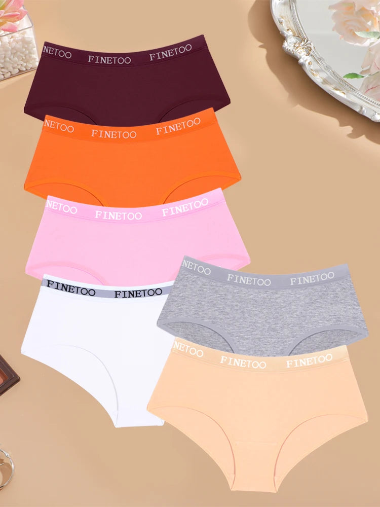 6-Pack Cotton Logo Waistband Bikini Briefs — Low-Rise Breathable Sport Panties