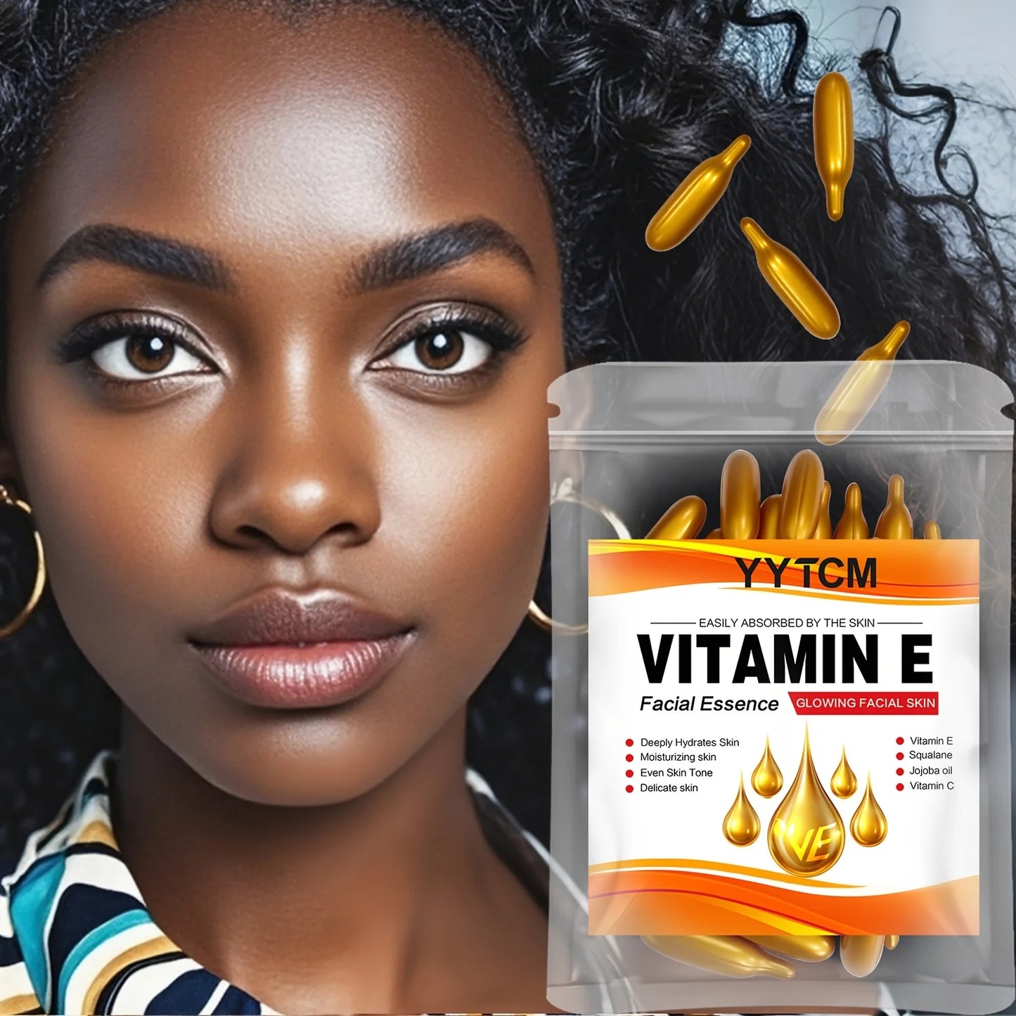 Vitamin E & Squalane Deep Moisturizing Capsule Essence – Brightening Face Serum