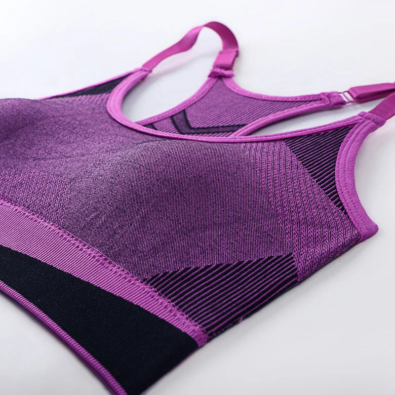 Women's Double Layer Seamless Sports Bra – Sweat-Absorbing Shockproof Padded | Gym Yoga Running