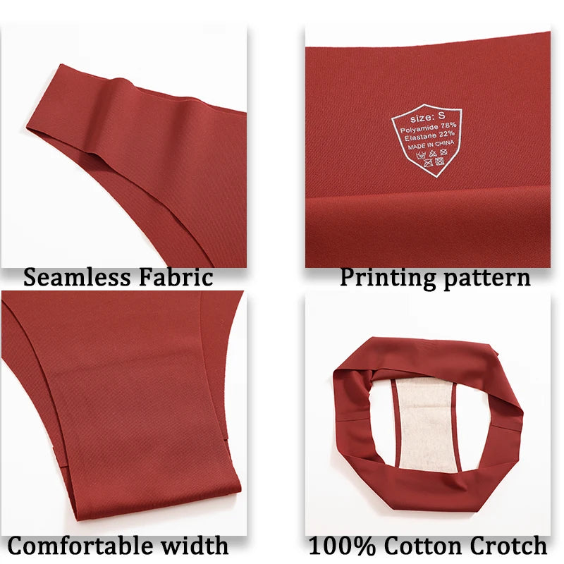 FINETOO 3Pcs/Set Ice Silk Seamless Underwear Low Waisted Brazilian Pants Breathable High Elasticity Lingerie Intimates Panties