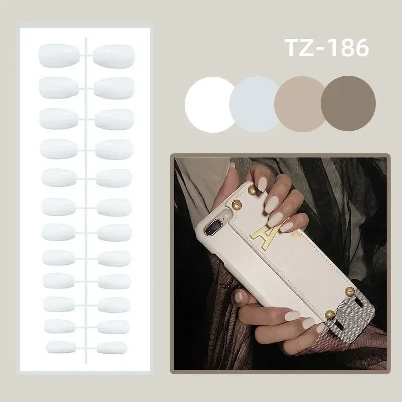 Short Almond Cat Eye Press-On Nails - Glossy Glitter, 24-Piece Set