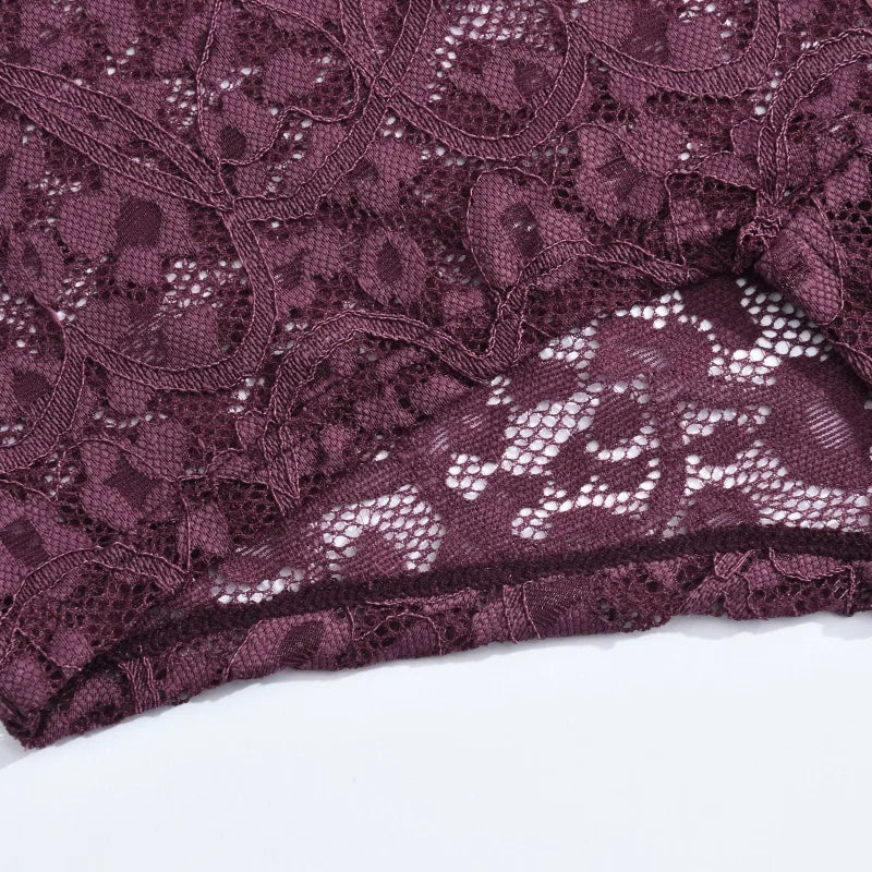 High-Waist Lace Bikini Panty – Hollow Floral Breathable Underwear for Women (S–XL, 6 Colors)