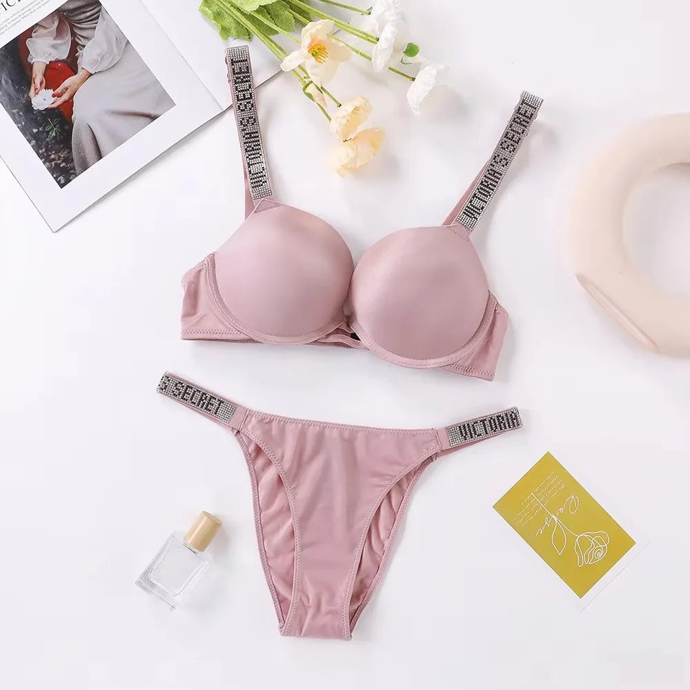 Women's Classic Push-Up Bra & Panty Set – Breathable Soft Lingerie