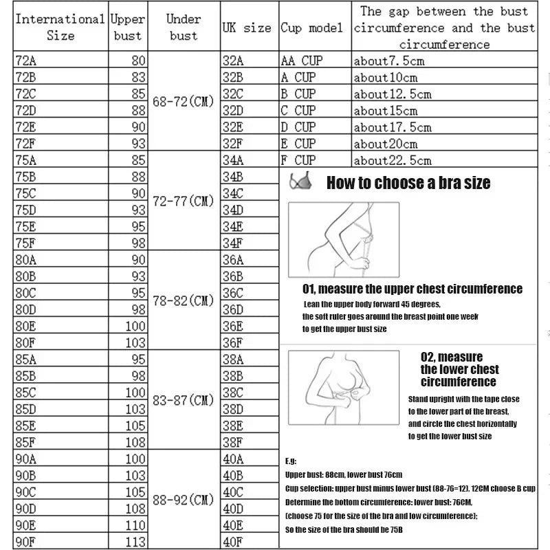 Women's Deep V Sexy Push Up Bra for Small Flat Chest | Ultra-Thick 3D Cup Lingerie with Gathered Back | Wire-Free Beaded Bra Set (32–38 / 70–85 AB)