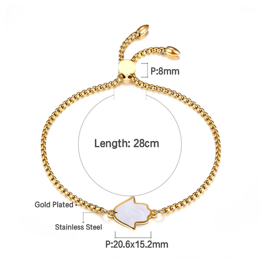 Evil Eye Bracelet – 18K Gold-Plated Stainless Steel Boho Charm Bracelet for Women