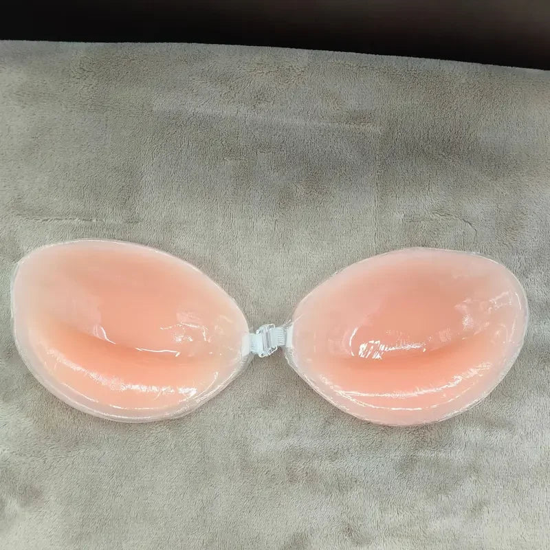 Women's Self-Adhesive Silicone Push Up Bra | Invisible Sticky Bra for Backless Dresses | Reusable Waterproof (A–D Cup)