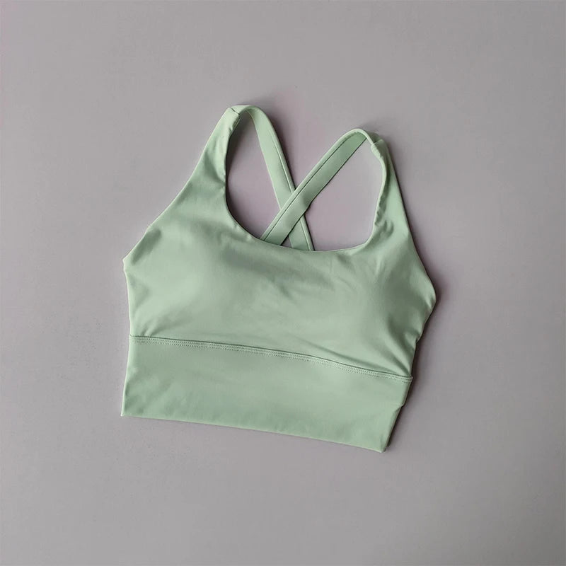 Fixed Pad Sports Bra Underwear High-strength Professional Shockproof  Running Bra Gym Push Up Lingerie Yoga Fitness Bra