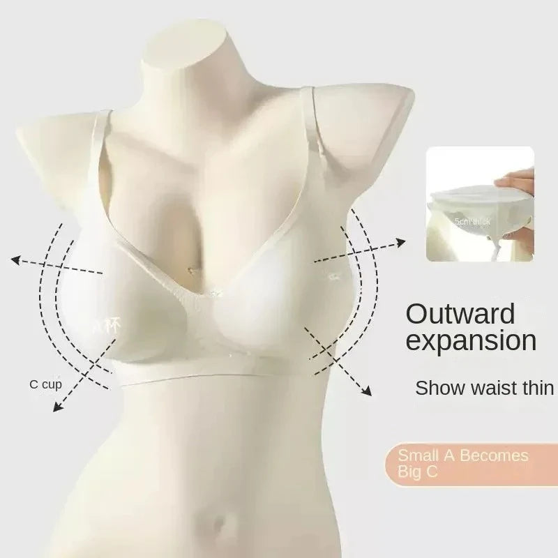 Women's Thickened Push Up Bra for Small Chest | Wireless Seamless Invisible Lift Bra (32–38, A–B Cup)