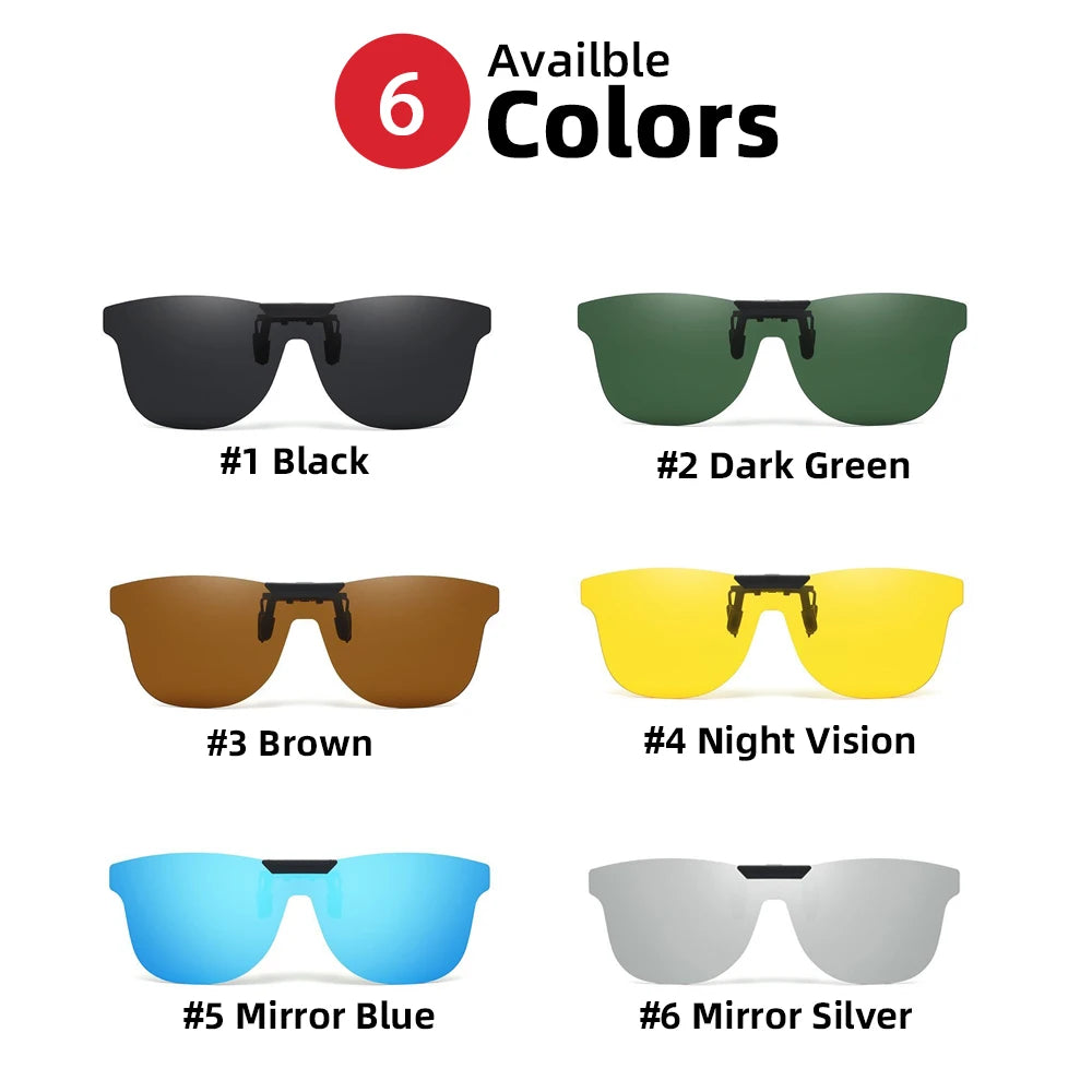 Square Flip-Up Clip-On Sunglasses | Color Options
