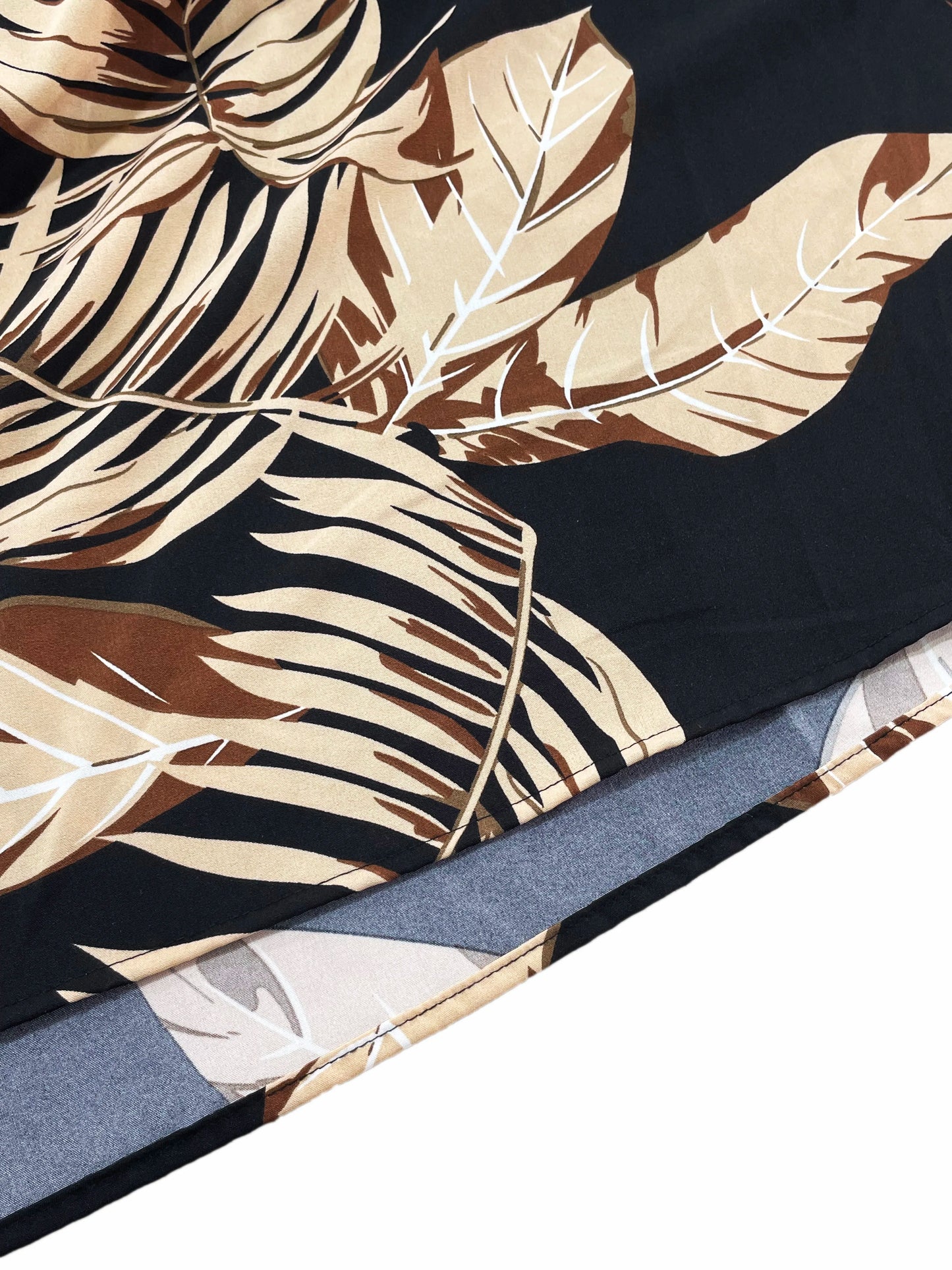 Tropical Print Thigh-High Slit Backless Spaghetti Strap Dress 1056