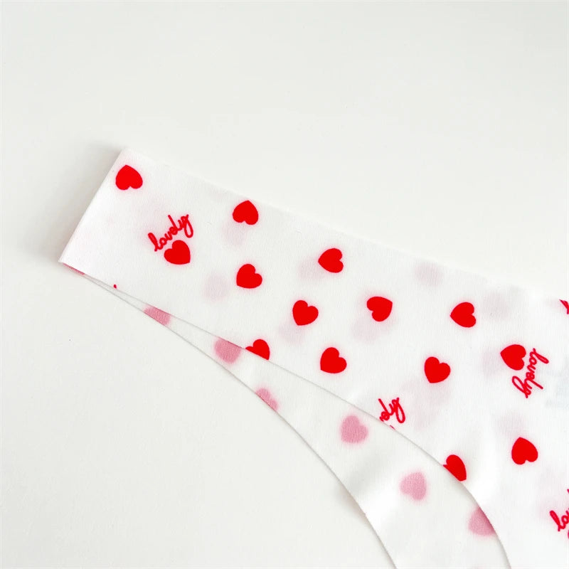 5-Pack Ice Silk Printed Thongs — Seamless Low-Rise G-String Panties