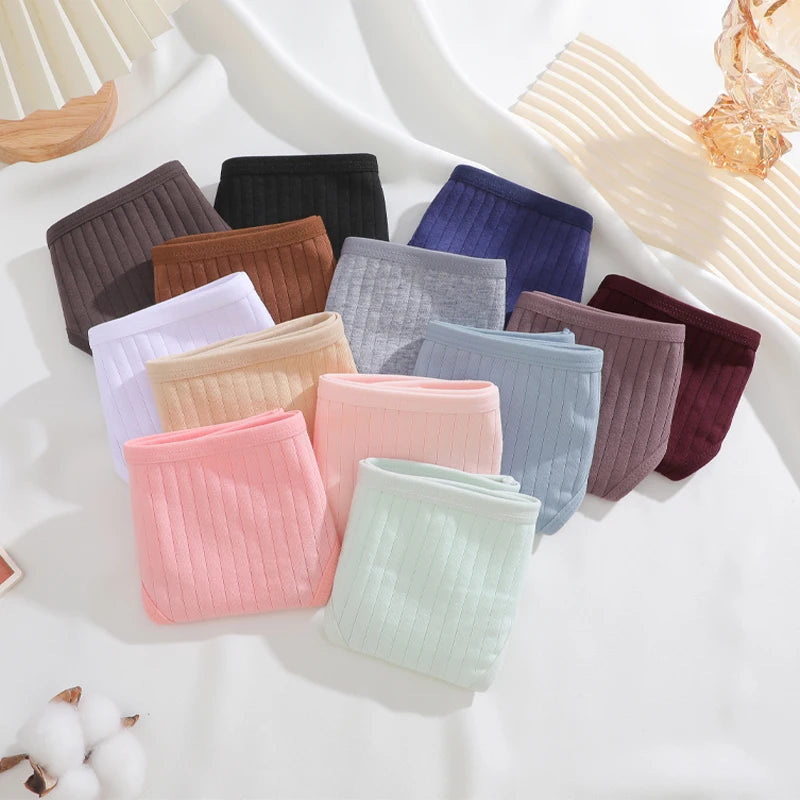 7Pcs/Set Cotton Thread Thongs Underwear Seamless Breathable Bikini T-Back G-Strings Panties Female Low Waist Sexy Lingerie S-XL