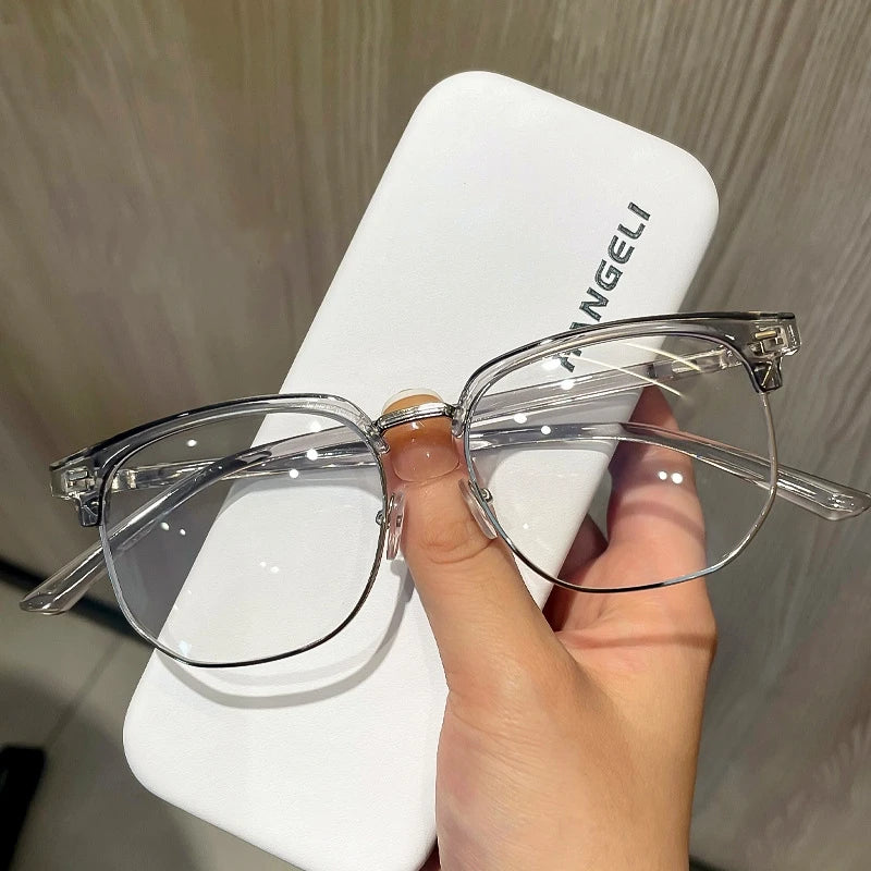 Square Metal Photochromic Glasses | Myopia Lens Options