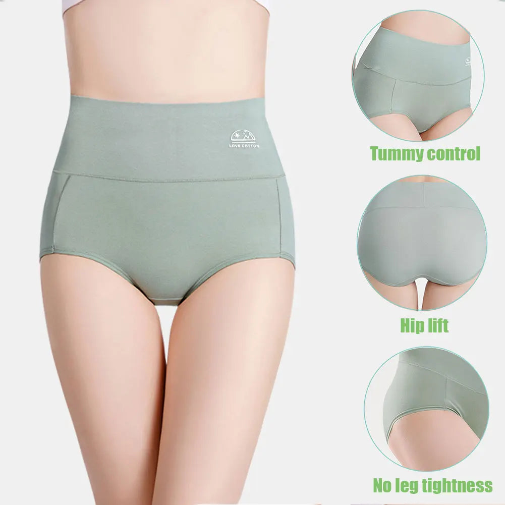 Women's 5-Pack High Waist Cotton Underwear – Tummy Control, Butt Lift & Graphene Antibacterial Briefs | Sizes M-XXXL