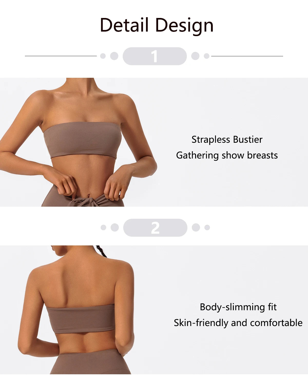 Strapless Sports Bra – Quick-Dry Tube Top Chest Wrap for Yoga, Gym & Fitness