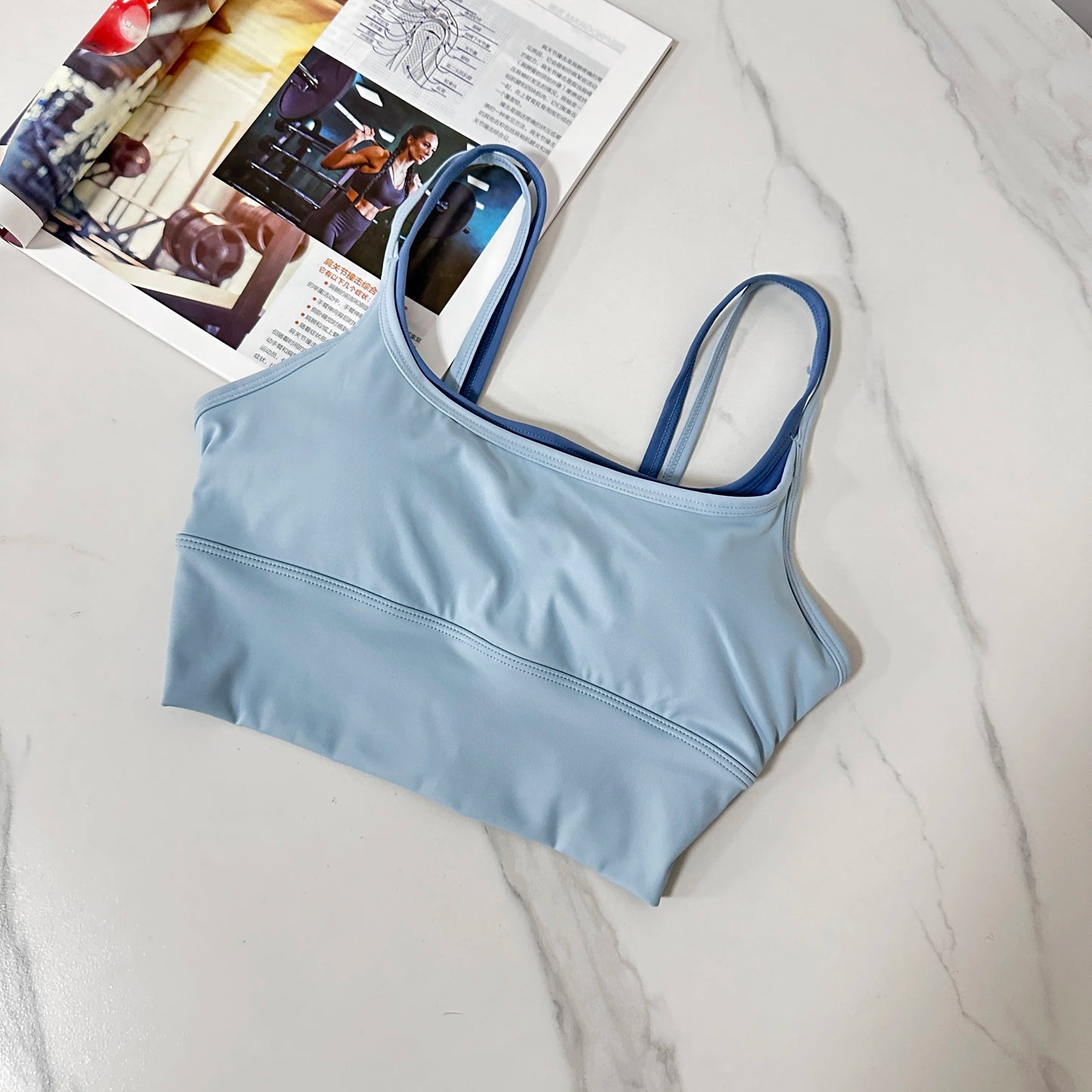 Women's Shockproof Gathering Sports Bra – Quick-Dry Suspender Vest | Yoga Fitness Running