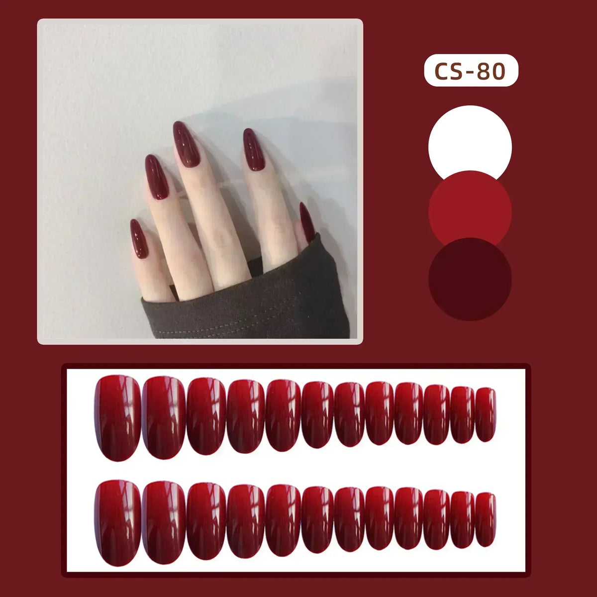 Long Coffin Press-On Nails with Glue – Nude, Pink & Color Designs, 24 Pieces