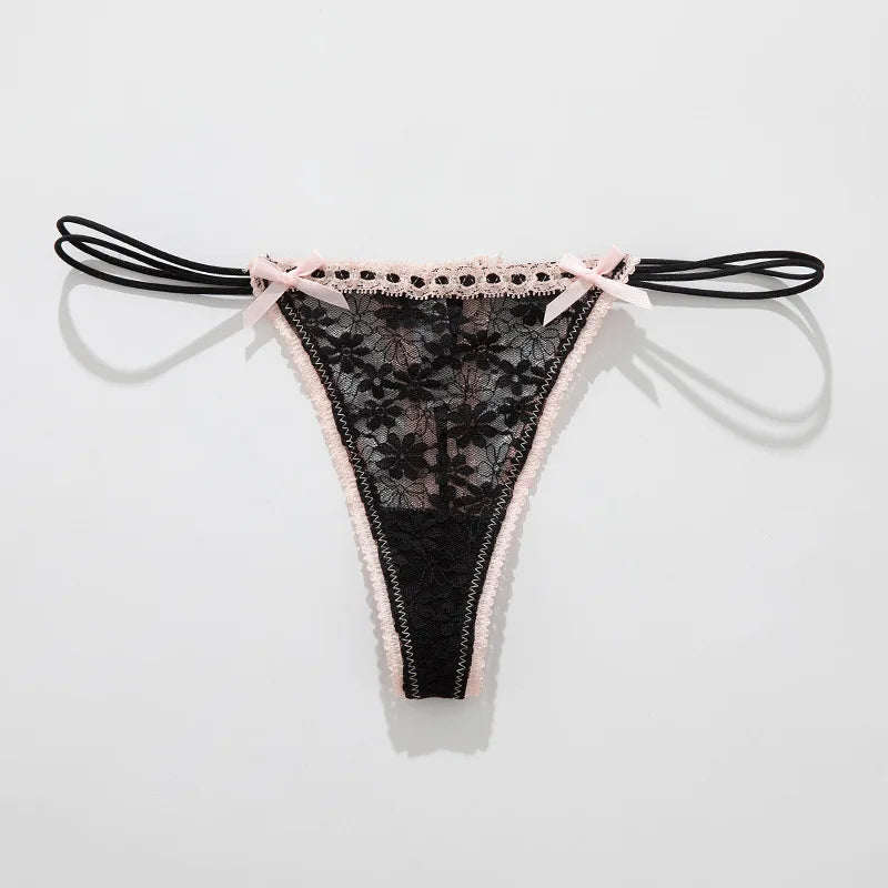 Women's Lace Bow Low-Rise Panties – Sexy Breathable Everyday Underwear