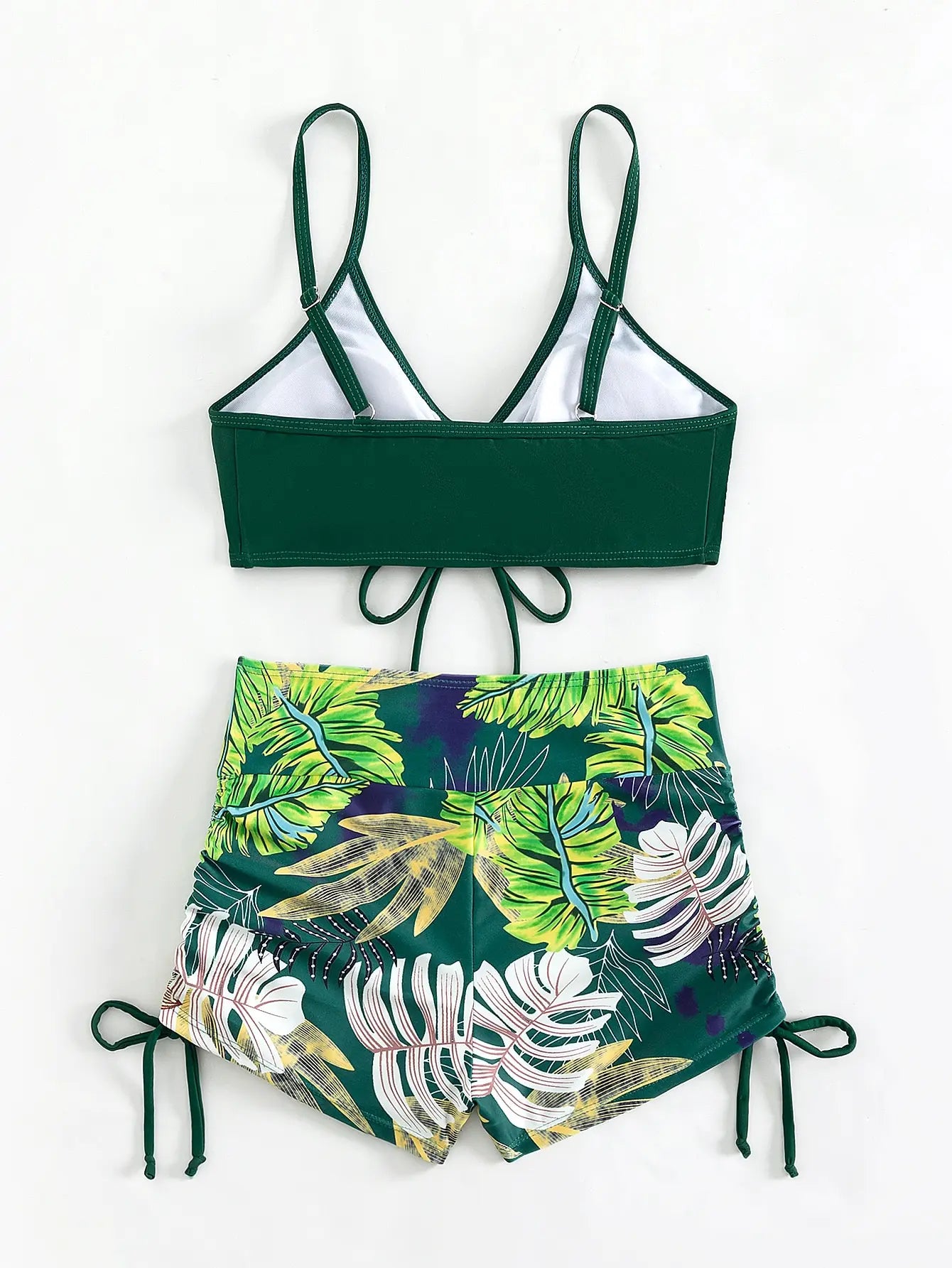 High Waist Shorts Bikini Set — Drawstring Top & Swim Shorts | Women's Swimwear