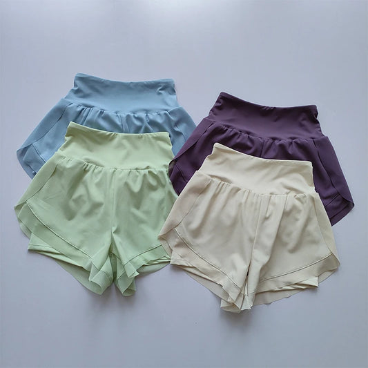 2-in-1 Mesh Sports Shorts – High Waist Quick-Dry Yoga & Running Shorts for Women
