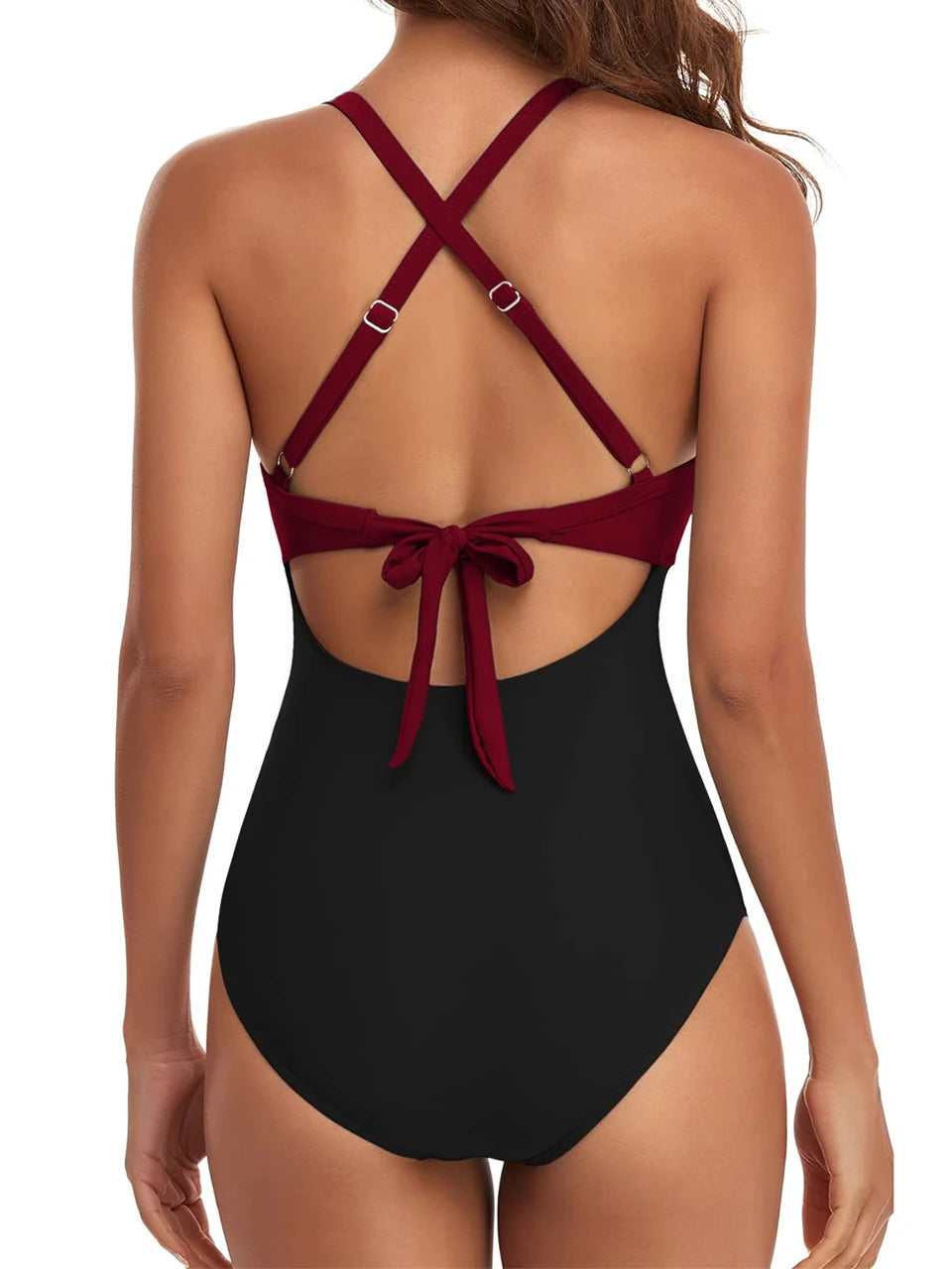 Ruched One-Piece Swimsuit for Women – Solid Color Bodysuit | Adjustable Straps | S–XXL