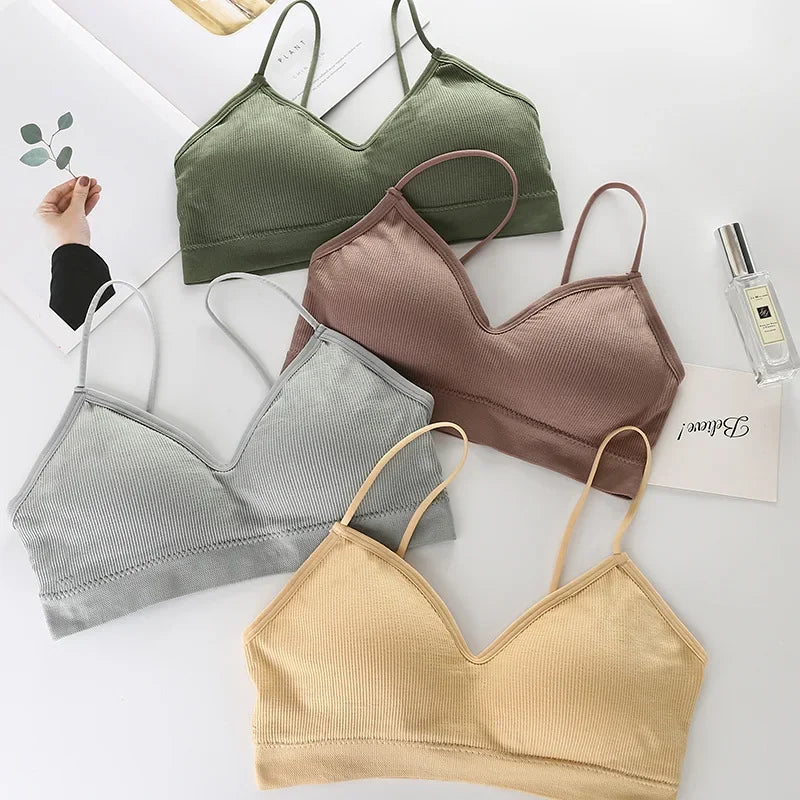 Women's Backless V-Neck Sports Bra – Seamless Push-Up Bralette | Yoga & Sleep