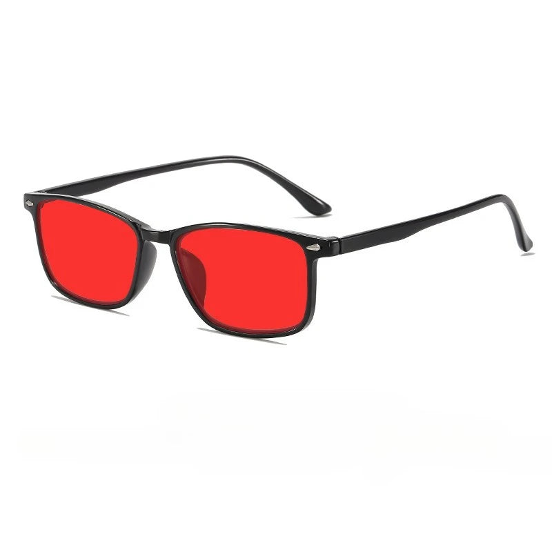 Rectangle Tinted Glasses | Orange & Red Lens Styles