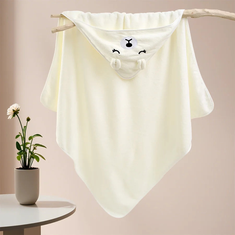 Cute Animal Baby Bath Towel – Soft, Absorbent Hooded Wrap for Newborns & Toddlers (80x80cm)