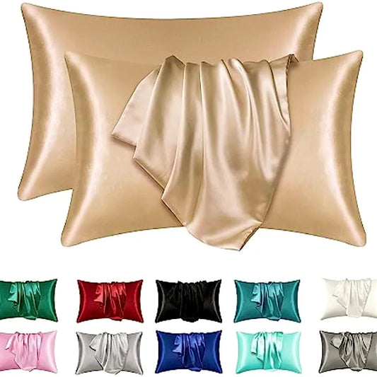 2-Pack Charmeuse Satin Pillowcases, Multiple Sizes