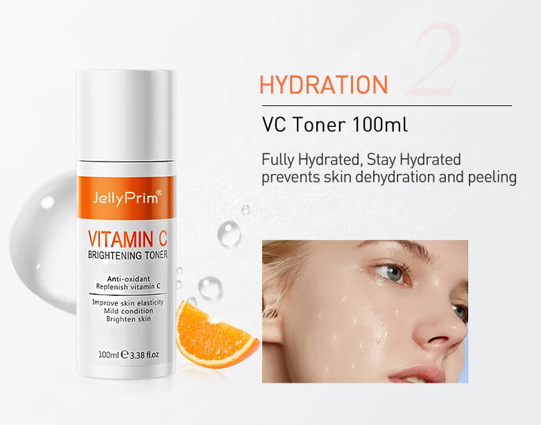 Vitamin C Brightening Skincare Set – Dark Spot Removal, Whitening & Deep Hydration