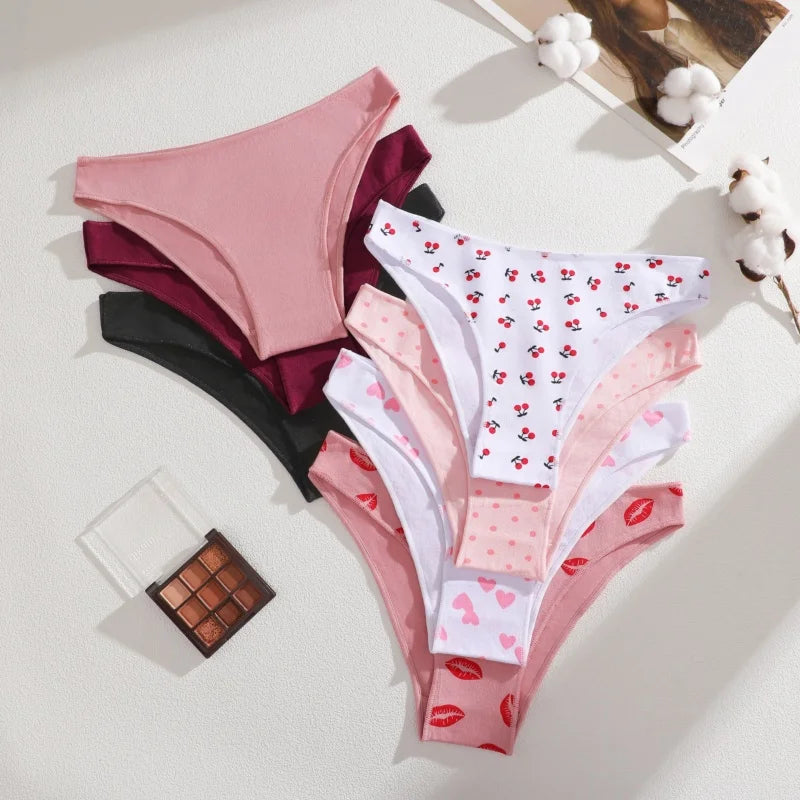 4-Pack Cotton Low-Rise Briefs – Soft Breathable Everyday Underwear for Women (M–2XL, 19 Color Sets)
