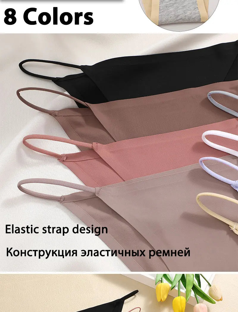 FINETOO 3Pcs Seamless Ice Silk Underwear New Color Sexy Thin Strap Briefs Girls Low Waist Breathable Panties No Trace Lingerie