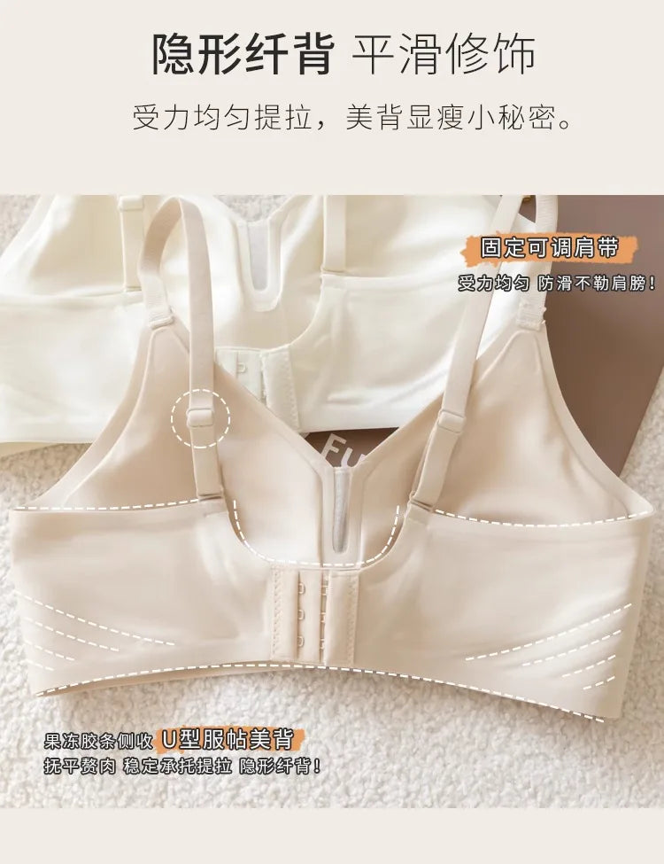 Women's Wireless Bra – Jelly Gel Support | Seamless Push-Up U-Back