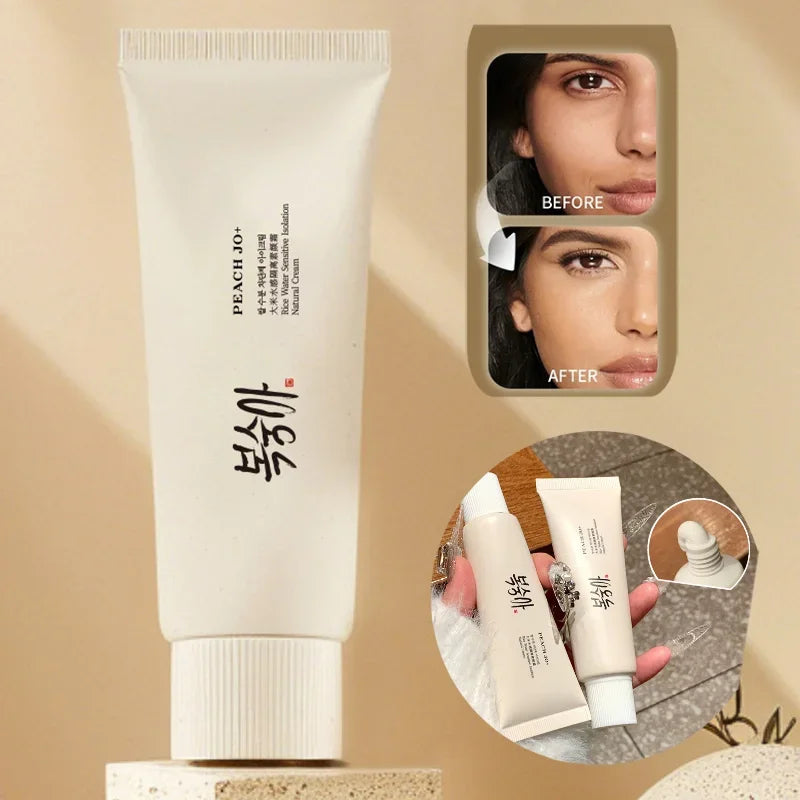 Korean Rice Essence Sunscreen – UV Protection, Moisturizing & Makeup Primer