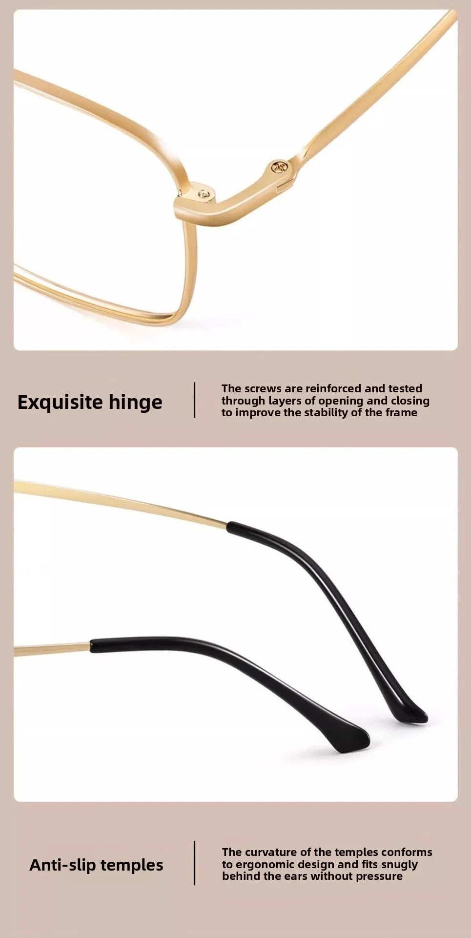 Square Metal Myopia Glasses | -0.50 to -6.00 Lens Options