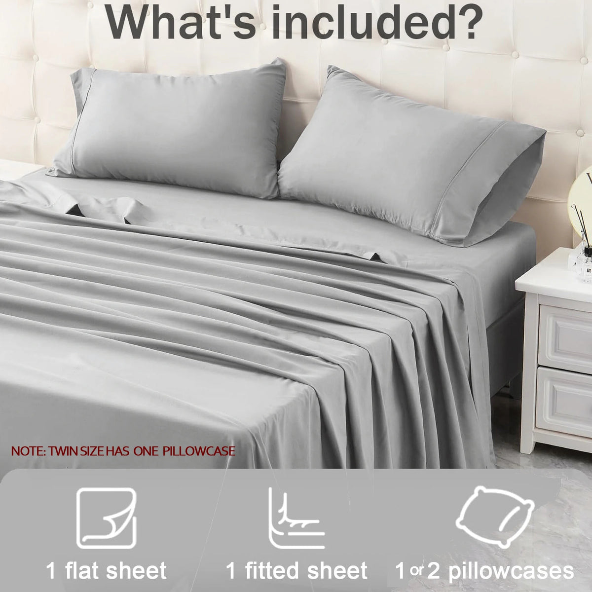 4-Piece Microfiber Sheet Set with Deep Pocket Fitted Sheet